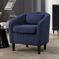 Fauteuil Mid-Century rembourré en velours côtelé avec pieds en bois bleu marine / noir / camel / beige / gris foncé / vert émeraude - Usage unique