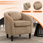 Fauteuil Mid-Century rembourré en velours côtelé avec pieds en bois bleu marine / noir / camel / beige / gris foncé / vert émeraude - Usage unique