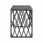 Bureau de travail industriel 60W gris bois flotté/hickory gris foncé avec cadre en métal et passe-câbles - Usage unique